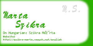 marta szikra business card